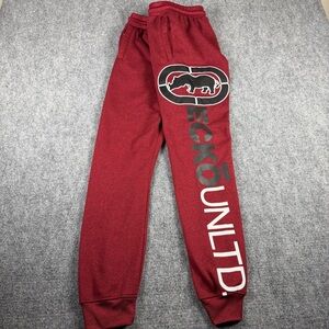 Ecko Unltd Jogger Pants Men’s Small Red Black Logo Sweatpants Actual Factual Y2K